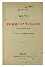 Journal d'Une Française en Allemagne. Juillet-Octobre 1914