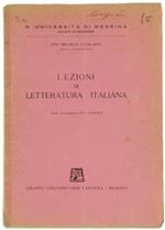 Lezioni di Letteratura Italiana. Anno Accademico 1937-1938