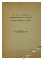 Allocuzione del Presidente in Occasione della Seduta Inaugurale dell'Anno Accademico 1972-73