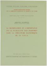 La Signification et l'Importance de la Publicite des Baremes Dans la Structure Economique de la C.E.C.A