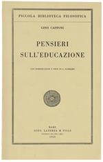 Pensieri Sull'Educazione. Con Introduzione E Note Di A.Gambaro