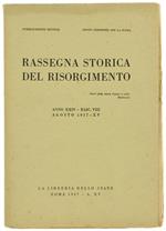 Rassegna Storica Del Risorgimento. Anno Xxiv. Fasc. Viii. Gennaio 1937