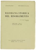 Rassegna Storica Del Risorgimento. Anno Xxvi. Fasc. I. Gennaio 1939