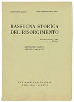 Rassegna Storica Del Risorgimento. Anno Xxvii. Fasc. Vi. Giugno 1940