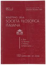 Bollettino Della Società Filosofica Italiana. Nuova Serie: N. 132, Settembre/Dicembre 1987