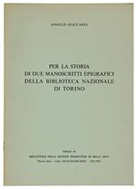 Per La Storia Di Due Manoscritti Epigrafici Della Biblioteca Nazionale Di Torino