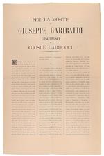 Per La Morte Di Giuseppe Garibaldi. Discorso Di Giosuè Carducci