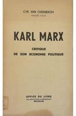 Karl Marx Critique de son économie politique