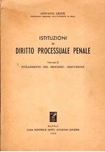 Istuzioni Di Diritto Processuale Penale Volume Ii