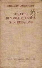 Scritti Di Varia Filosofia E Di Religione