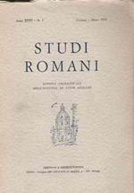 Studi Romani. Rivista Trimestrale Dell'istituto Di Studi Romani. Anno Xviii N. 1