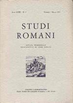 Studi Romani - Rivista Trimestrale Dell'istituto Di Studi Romani - Anno Xxiii N. 1