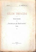 Studi Trentini - Rivista Trim. - Anno Vii - Classe Ii Fasc. Ii