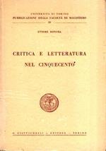 Critica e Letteratura nel Cinquecento