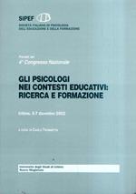 Gli Psicologi Nei Contesti Educativi: Ricerca E Formazione