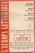 L' Europa letteraria. Gennaio 1960. N. 1