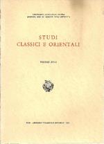 Studi classici e orientali. Volume XVIII