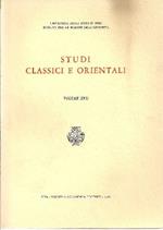 Studi classici e orientali. Volume XVII