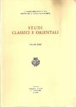 Studi classici e orientali. Volume XXIII