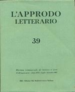 L' Approdo letterario N. 39 (nuova serie), Anno XIII, Luglio-Settembre 1967