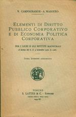 Elementi di diritto pubblico corporativo e di economia politica corporativa