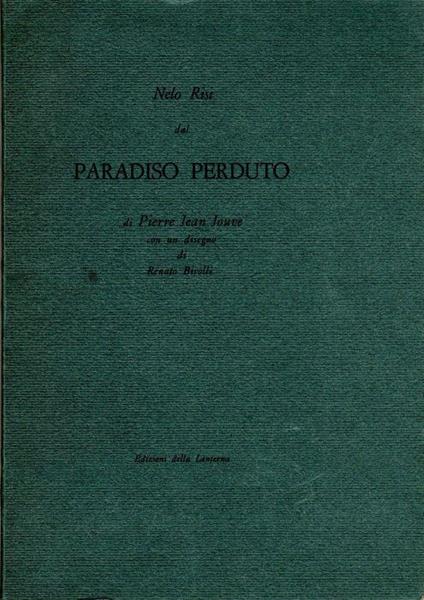 Dal Paradiso Perduto di Pierre Jean Jouve - Nelo Risi - copertina