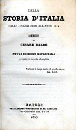 Della storia d'Italia dalle origini fino all'anno 1814