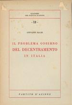 Il problema odierno del decentramento in Italia