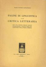 Pagine di linguistica e di critica letteraria