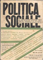 Politica Sociale - rivista mensile. Anno III n° 10 - 11