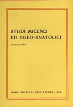 Studi Micenei ed Egeo anatolici. Fasc. IX. Indice articoli: Nuove iscri