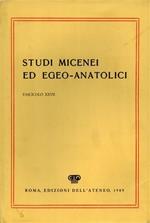 Studi Micenei ed egeo. anatolici. Fasc. XXVII. Indice articoli:-E.F.Bloedow