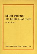 Studi Micenei ed Egeo anatolici. Fasc. X