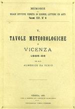 Tavole meteorologiche di Vicenza 1885. 86