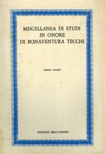 Miscellanea di studi in onore di Bonaventura Tecchi