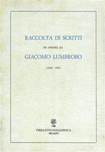 Raccolta di scritti in onore di Giacomo Lumbroso 1884 - 1925