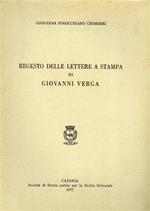 Regesto delle lettere a stampa di Giovanni Verga