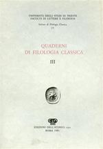 Quaderni di filologia classica. n. 3