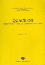 Quaderni dell'Istituto di lingua e letteratura latina, 4