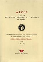 A. I. O. N. Annali dell'Ist. Univ. Orientale di Napoli. Dall'indice: A.Gostoli,Testimo