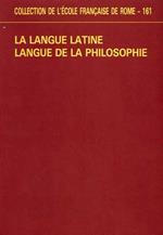 La langue latine langue de la philosophie