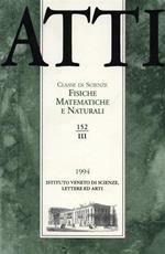 Atti. Classe di Scienze Fisiche, Matematiche e Naturali. N. 152. fascicolo III