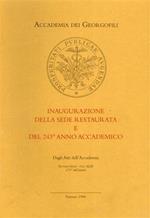 Accademia dei Georgofili inaugurazione della sede restaurata e del 243° Anno Accademico