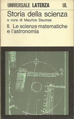 Storia della Scienza Le Scienze matematiche e l astronomia