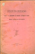 Statuto interno dell’I. R. accademia si scienze, lettere ed arti degli agiati di Rovereto