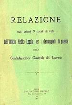 Relazione sui primi 9 mesi di vita dell’Ufficio medico legale per i danneggiati di guerra della Confederazione generale del Lavoro