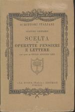 Scelta di operette, pensieri e lettere, con note di Augusto Levi. Scrittori italiani