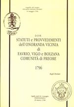 D.O.M.: Statuti e provvedimenti dell’onoranda vicinia di Favrio, Vigo e Bolzana, Comunità di Preore 1796. Sugello del notaio Giovanni Antonio Floriani 14 maggio 1796