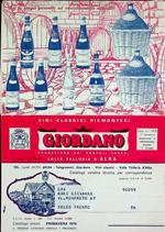 Vini classici piemontesi: Giordano: Valle Talloria d’Alba. Primavera 1976