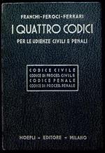 I quattro codici per le udienze civili e penali: codice civile, codice di procedura civile, codice penale, codice di procedura penale con le disposizioni di attuazione e transitorie, la Costituzione della Repubblica Italiana, amplissimo indice analit